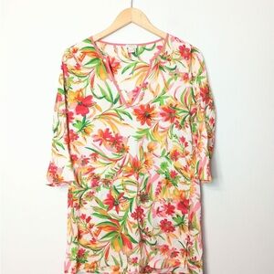J. Crew Multicolor Floral Tunic or coverup, size large